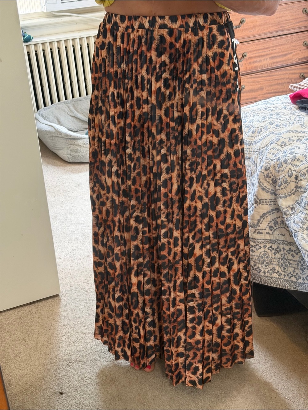 Dressed in LALA Leopard Print Maxi Skirt with Black Logo Tape